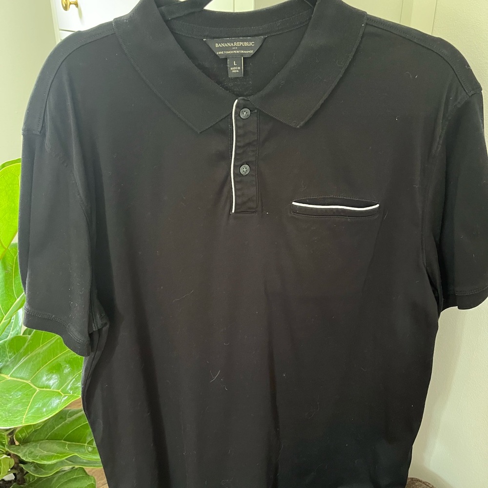 Banana Republic Men's Polo Shirt in Black